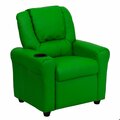 Flash Furniture Kids Recliner, 21-1/2" to 36-1/2" x 27", Upholstery Color: Green DG-ULT-KID-GRN-GG
